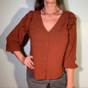 terracotta bohemian blouse by universal thread - brand new - size small